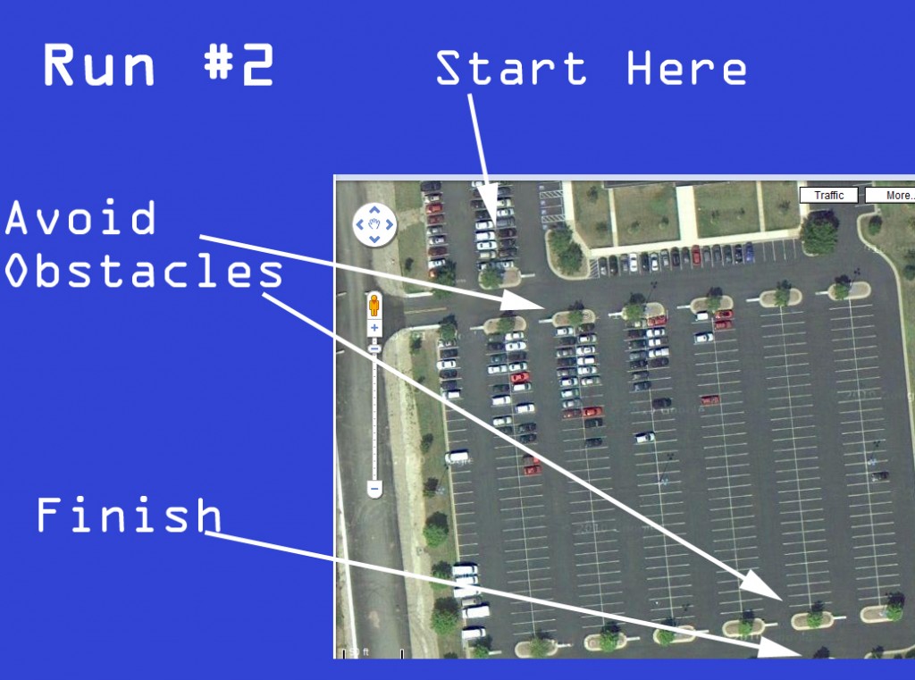 Run 2 - The Mindstorms NXT GPS sensor Makes it around obstacles.