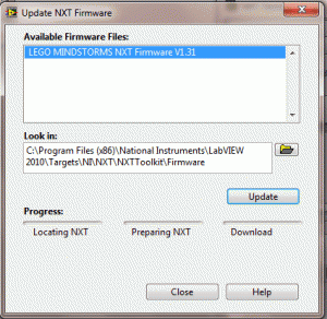 Upgrade the Firmware for the NXTBee in Labview for LEGO MINDSTORMS