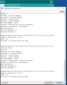 Arduino Monitoring GPS device serial output