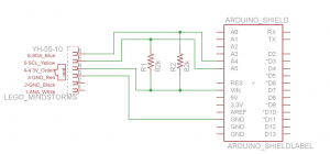 Schematic of Connecting the LEGO MINDSTORMS NXT and Arduino