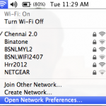 Select Open Network Preferences