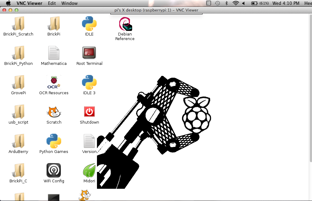 VNC Logged into Raspberry Pi from Mac OS X