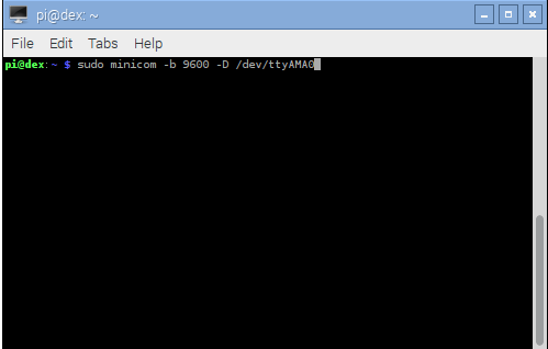 Starting Minicom with 9600 Baud