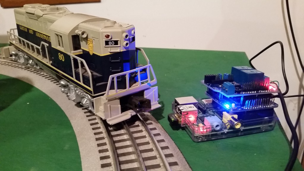 A Raspberry Pi Controlling a BIG Lionel Train Switch and Locomotive.
