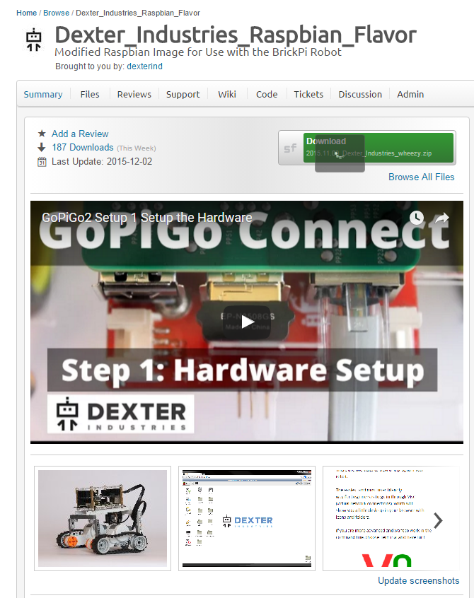 sourceforge_page_for_raspbian_for_robots