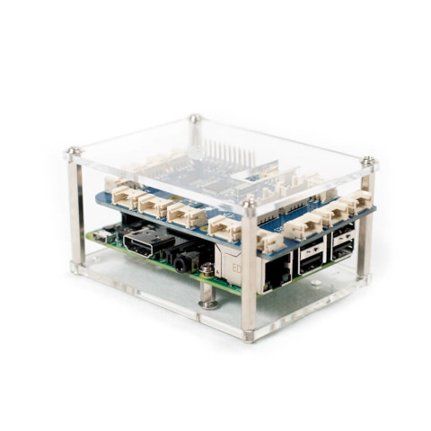 GrovePi+ with Raspberry Pi in case right view