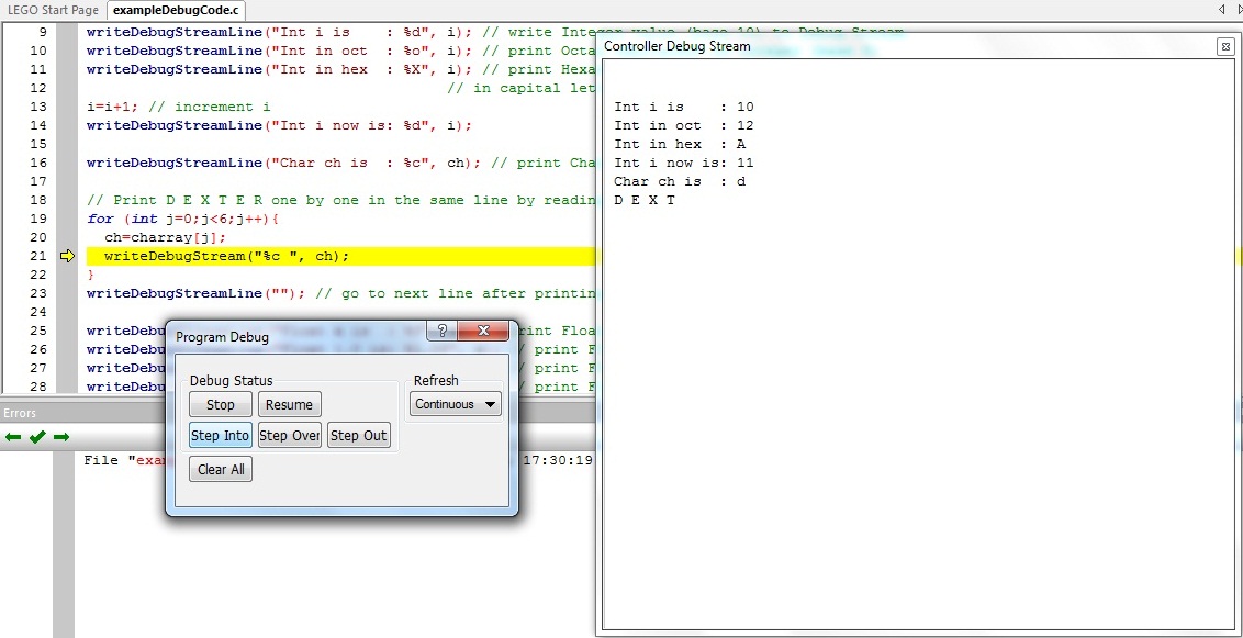 robotc programming examples