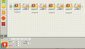 This NXT-G program turns the dLights on and then off.