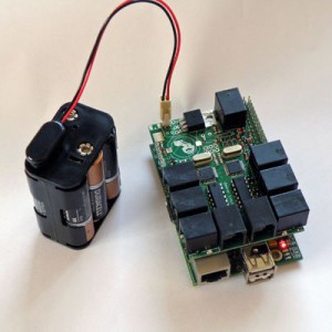 BrickPi with a Power Pack Attached