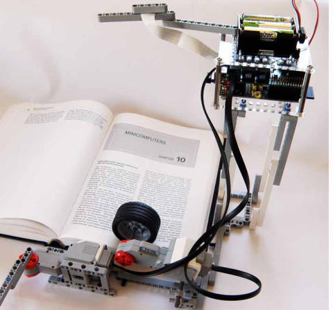 BrickPi Bookreader robot Reads real books